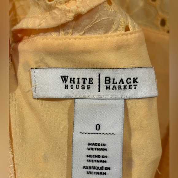 Butter Yellow White House | Black Market Eyelet Embroidered Floral Sheath Dress - Picture 6 of 11